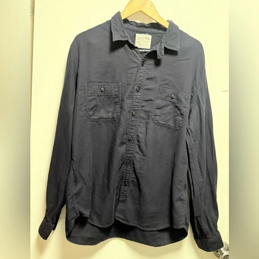 J. Crew Dark Blue Casual Button-Down Shirt Size XL